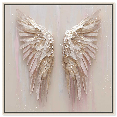 Soft Golden Wings Christian Decor Canvas Print by Art Remedy