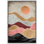 Soleil, chaîne de montagnes, paysage abstrait, illustrations modernes-100708395-100708396