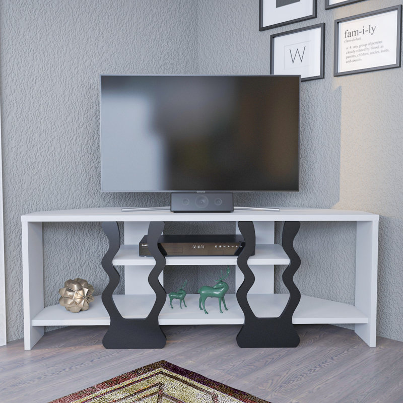 Sigel Corner TV Stand for TVs up to 50", White/Black