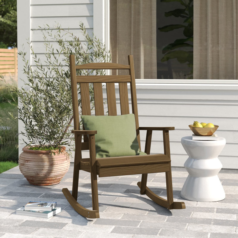 Chaise berçante en bois massif Beda Classic, Teinte champignon