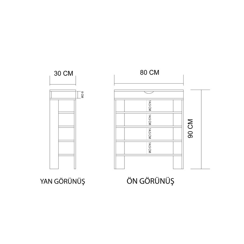 Elberfeld 4 Pair Shoe Storage Cabinet, Brown