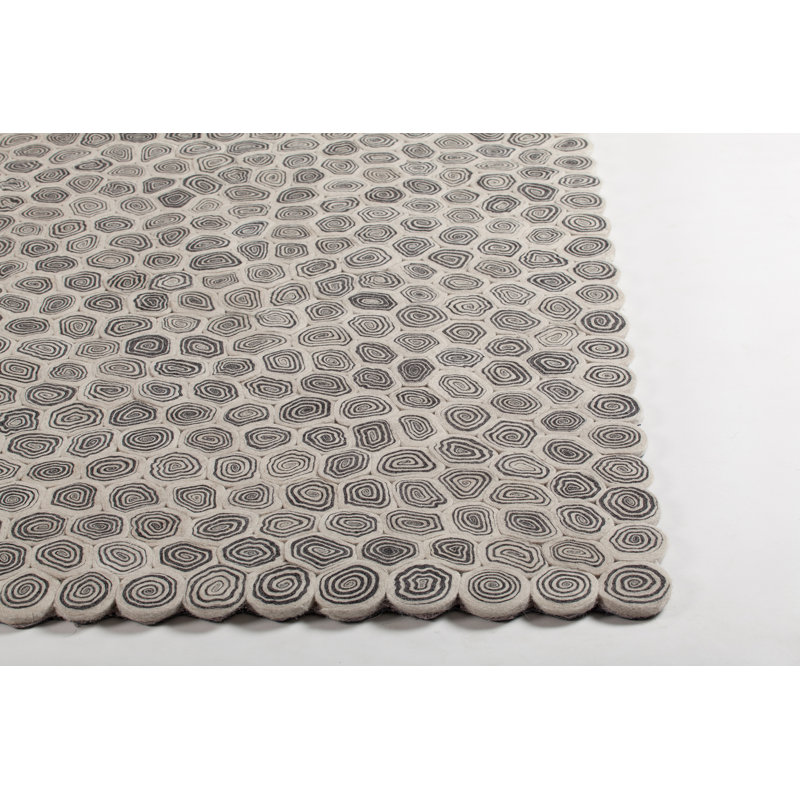 Tapis taupe en laine fabriqué à la main Williamsburg Dhurrie, Rectangle 5 pi x 7 pi 6 po
