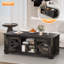 Table basse de ferme 48 po avec porte de grange coulissante, table centrale rustique avec compartiment de rangement caché, tablette réglable pour le salon, le bureau