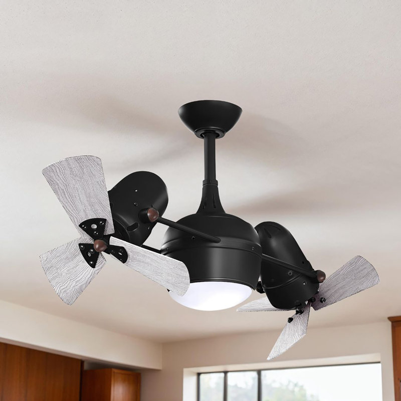 41" Dagny 6-Blade Dual Ceiling Fan with Wall Remote, Matte Black, Barn Wood Tone