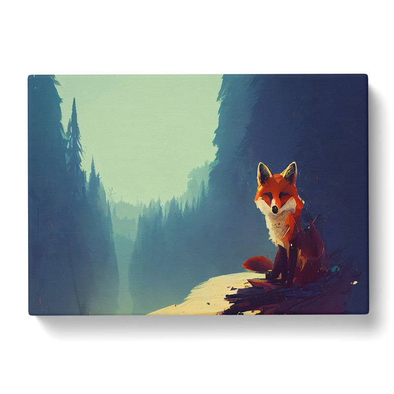 Favourable Fox Abstract - Wrapped Canvas, 40cm H x 60cm W x 3cm D
