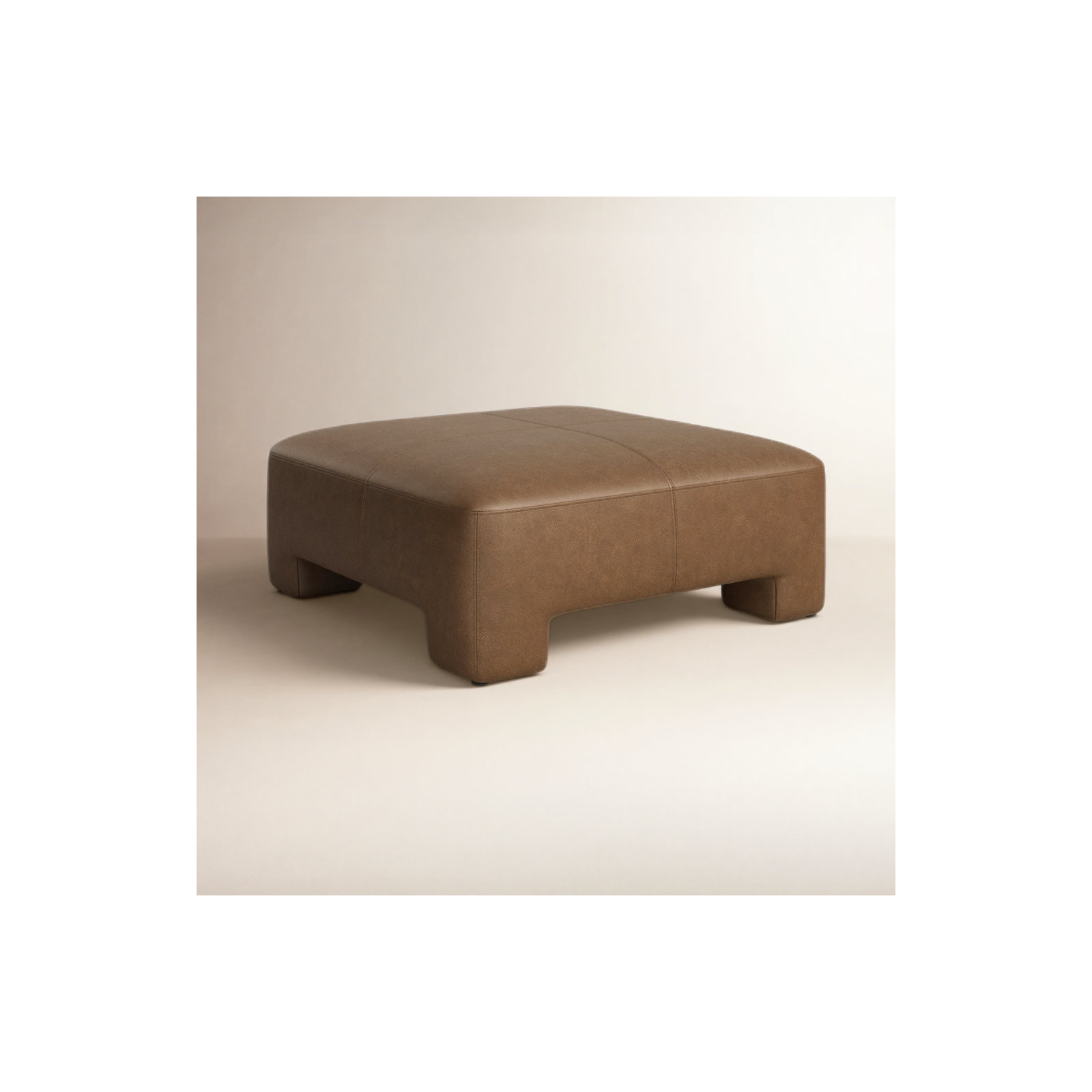 Anya Oversized Geniue Leather Upholstered Ottoman