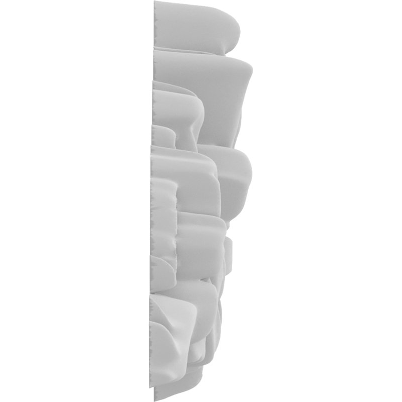 Rosette Marbleton, H 1 po x l 1 po x P 0,25 po