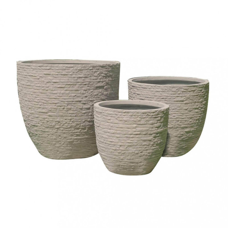 Abas Clay Fiber Floor Vase, Beige