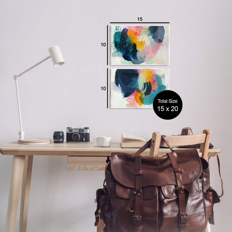 «Modern Restless Abstract 2 PC Wall Art Plate» par Irena Orlov, H 10 po x l 15 po