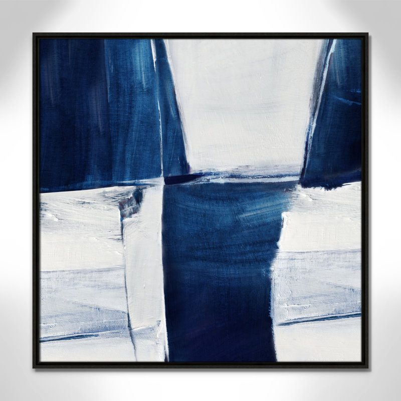 «Blue Midnight Plateau II» par Judith Shapiro, Espresso, H 31,5 po x l 31,5 po