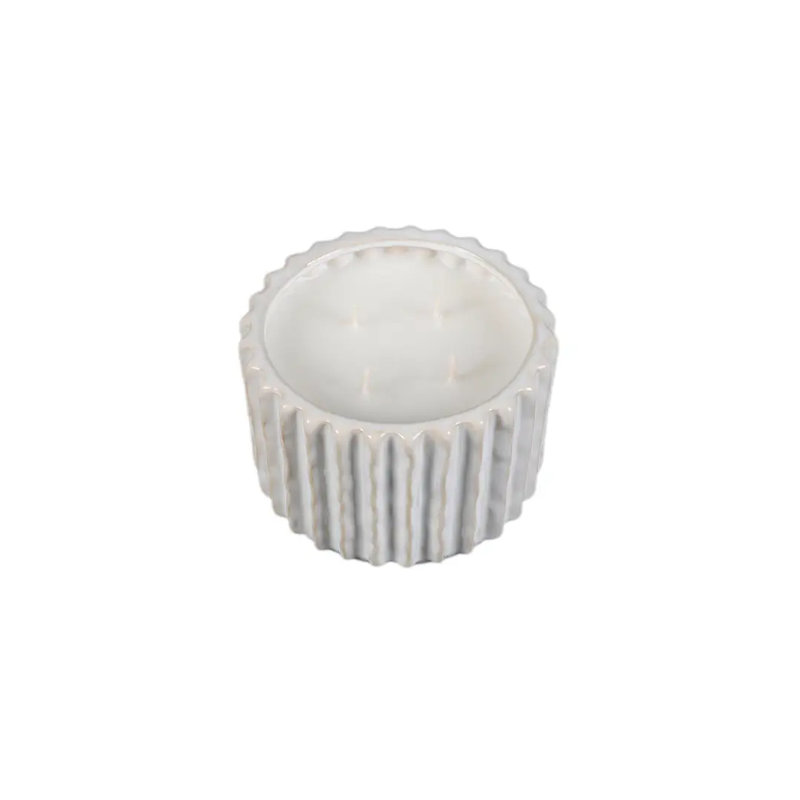 5.13" Ceramic Rib Footed Candle (20oz)