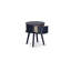 Ensemble de lit plateforme 2 pièces pour lit king size comprenant un lit de style milieu du siècle et une table de chevet bleu marine - Construction fiable et durable - Lit en lin bleu denim-1396991127-1464329103