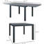Table de salle à manger extensible gris foncé, 41 po à 83 po, avec structure en aluminium et plateau en acier effet bois pour 6 8 personnes