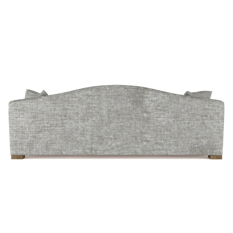 Canapé Horatio, H 33 po x l 84 po x P 40 po, Velours écrasé rayé argent, Patiné