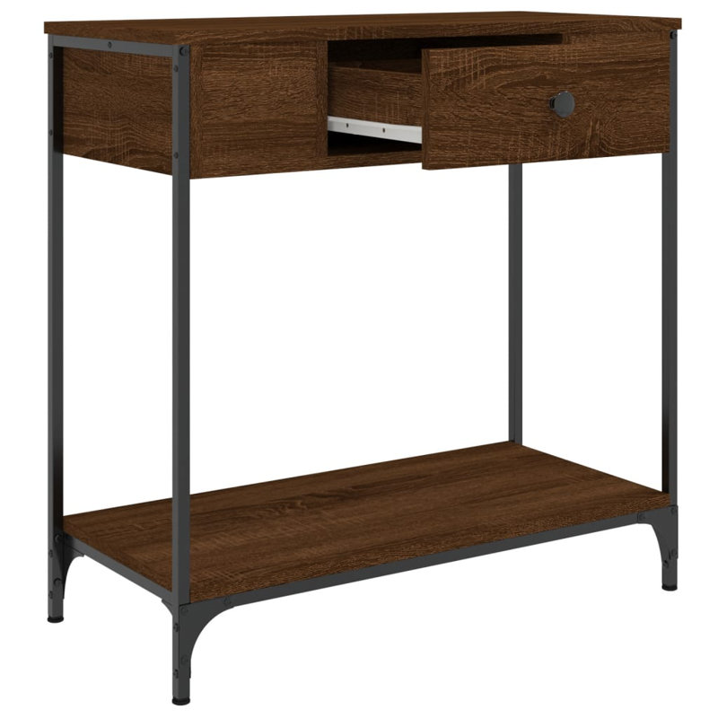Console Table, 75cm H x 75cm W x 34.5cm D, Brown Oak