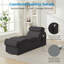 Chaise longue en velours S-Curve, gris foncé-918982954