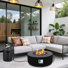 36" Outdoor Round Fire Pit Table 50000 BTU With Propane Tank Cover and Steel lid,Black