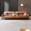 Canapé modulaire brun en cuir véritable-112575900-112575901