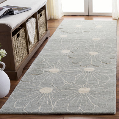 Tapis floral en laine et viscose touffeté à la main Avayah Soho