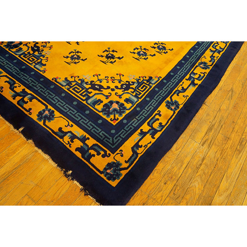 Antique Peking Hallway Runner Wool Gold Rug