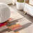 Lasley Contemporary POP Modern Abstract Brushstroke Ivory/Pink Rug-1283047723