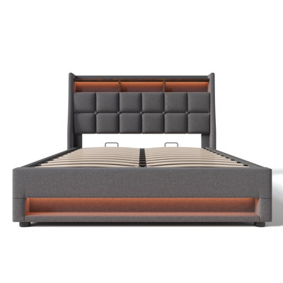 Storage Bed With Led And Usb Linen
