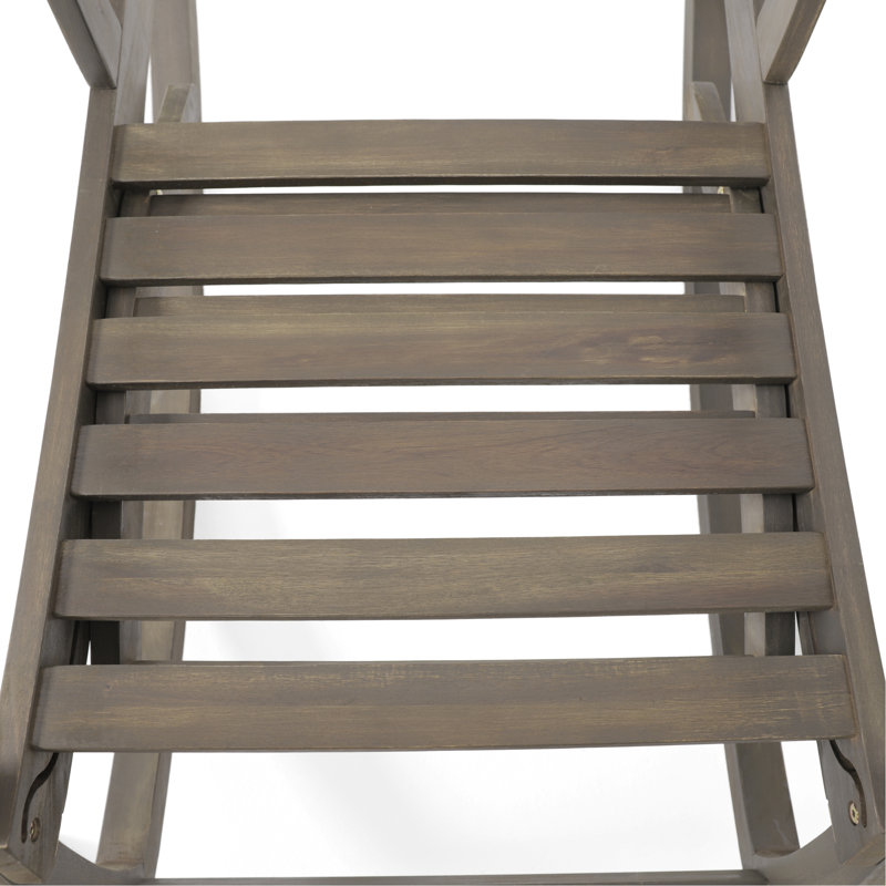 Chaise berçante grise en bois avec repose-pieds, Gray