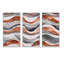 Motif ondulé dans un style géométrique naturel I - ensemble d'art mural moderne sur toile encadrée 3-80079112-80079119