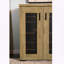Armoire d'appoint avec porte en filet doré et chêne doré - 2 portes avec tablettes réglables