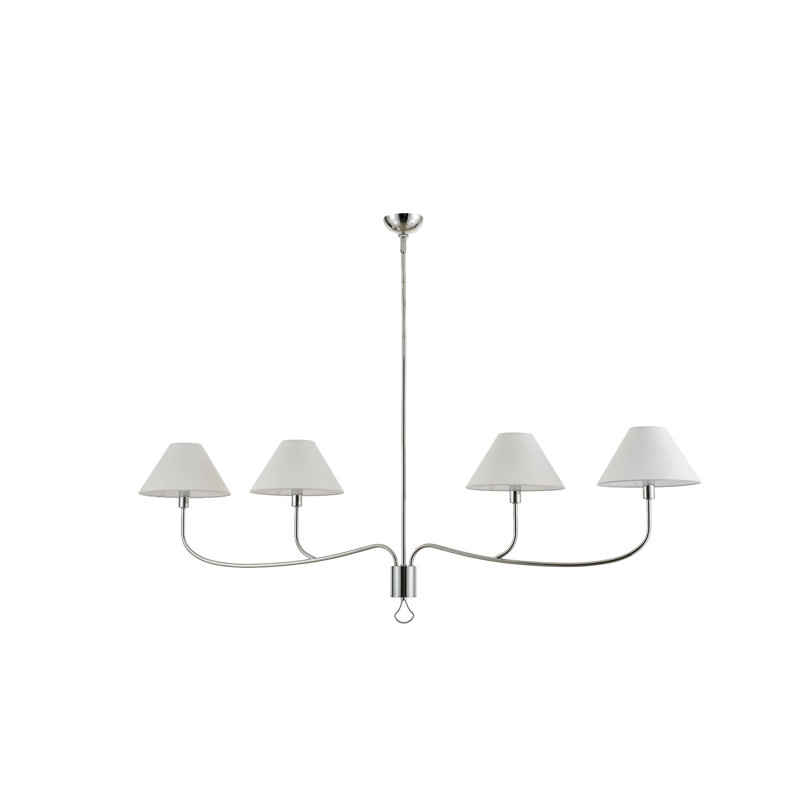 Luminaire suspendu pour îlot de cuisine 4 lumières, Chrome