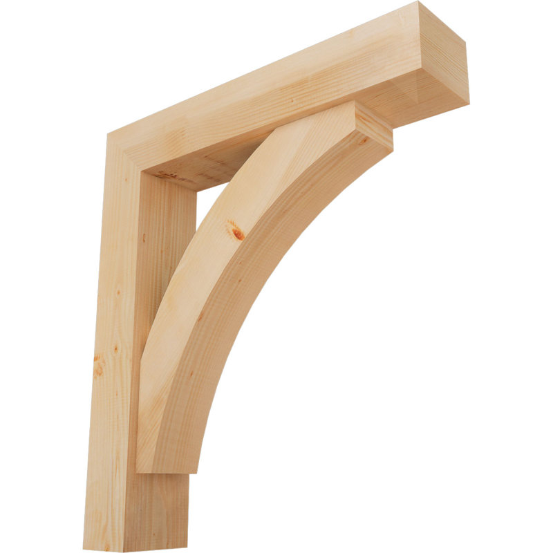 Thorton Block Bracket with Offset Brace, 40 x 36, 7 1/2"W Douglas Fir (Smooth)