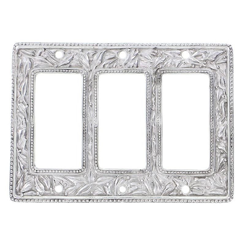 San Michele 3-Gang Rocker Combination Wall Plate, Polished Nickel, 4.5" H x  6.25" W x 0.25" D
