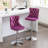Swivel Velvet Barstools Adjusatble Seat Height From 25-33 Inch, Chrome Base Bar Stools With Backs Comfortable Tufted For Home Pub And Kitchen Island, Purple,Set Of 2,1712PP-145477662