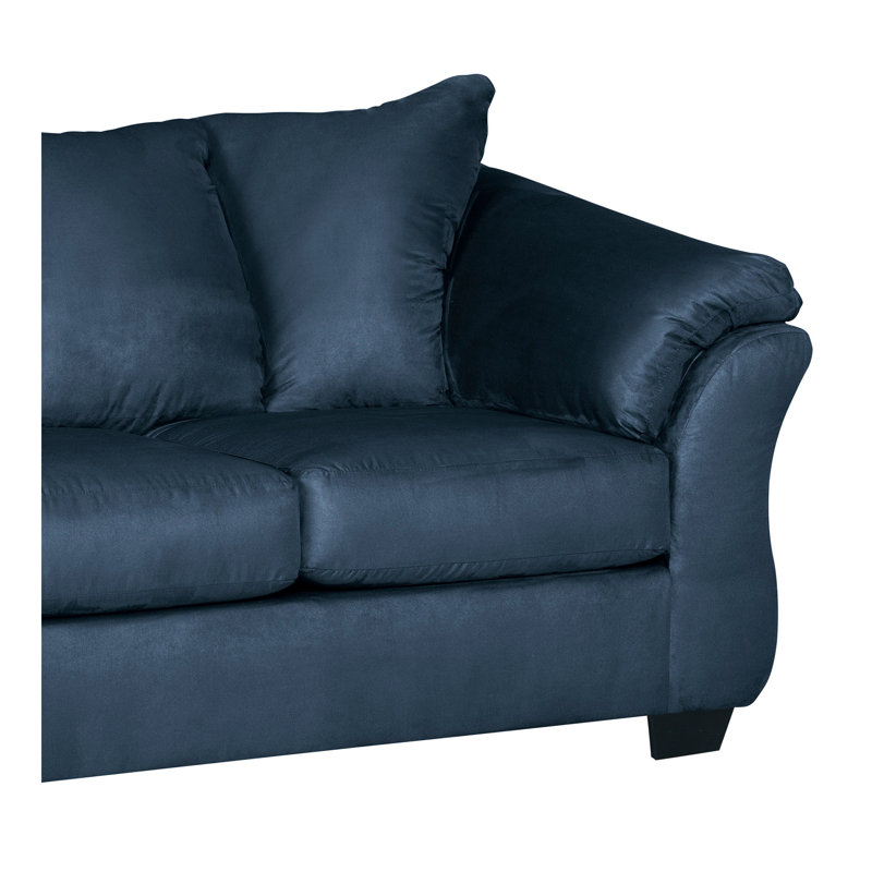 Sensations Microfiber Pillow Back Sofa, Navy Blue