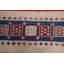 Tapis unique en laine noué à la main gris / rouge / bleu 3 pi 2 po x 4 pi 10 po New Age