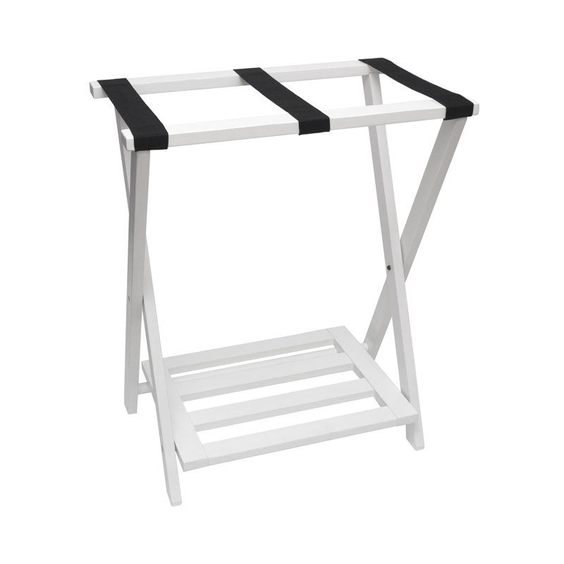 Porte-bagages pliable en bois, Blanc