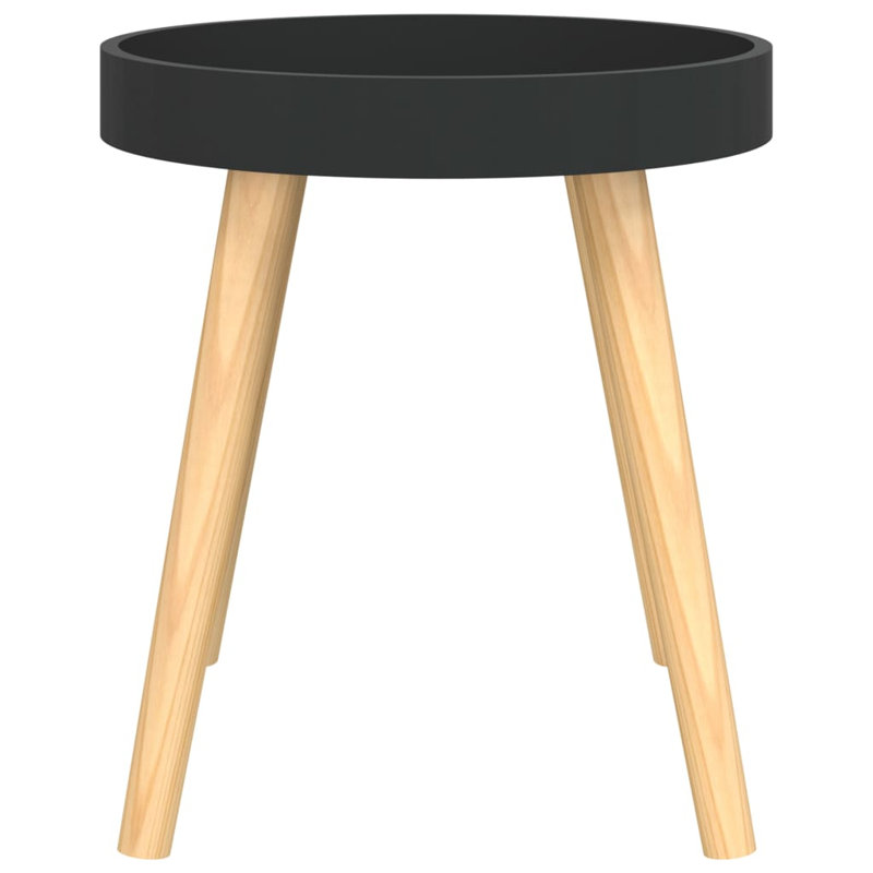 Solid Wood End Table, Black