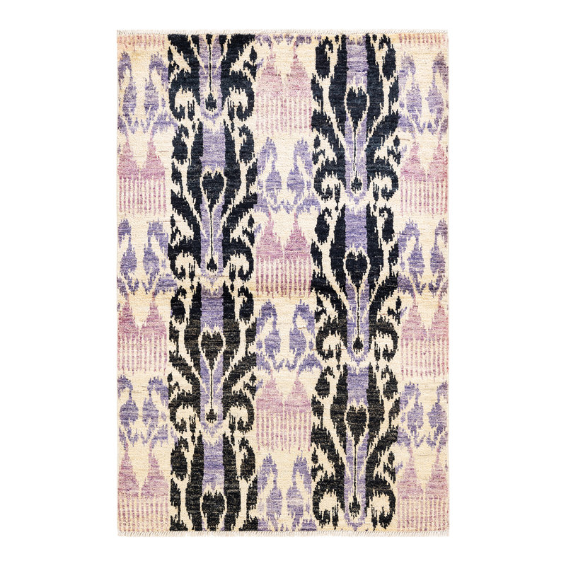 Contemporary One-of-a-Kind 4' 2" X 6' 3" Hand Knotted Area Rug