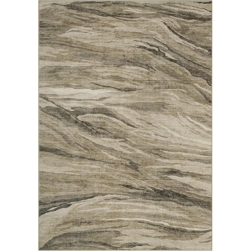 Abstract Rug Large Living Room Rugs Neutral Modern Washable Area Rugs for Bedroom Dining Room Non-Slip Stain Resistant Foldable Thin Rug