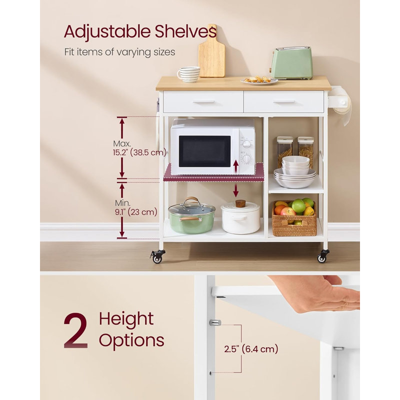Kitchen roller island, mobile kitchen cart with wheeled storage