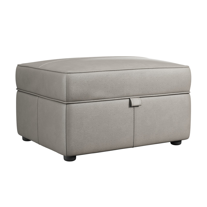Marylin Wide Rectangle Footstool Ottoman with Storage, Stone Grey