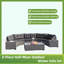 Ensemble de conversation complet en rotin avec table basse et tables d'appoint-2138706076