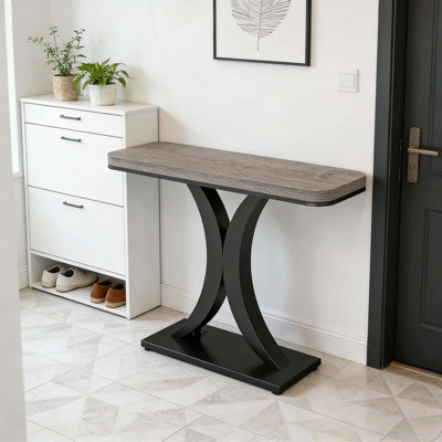 Console compacte, table de vestibule de style industriel moderne, table de canapé robuste