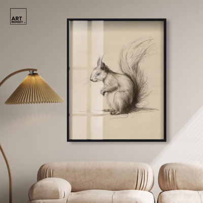 Art mural rétro Tailwind S croquis «Shadowbox» par Art Remedy, cadre noir, 36 x 45