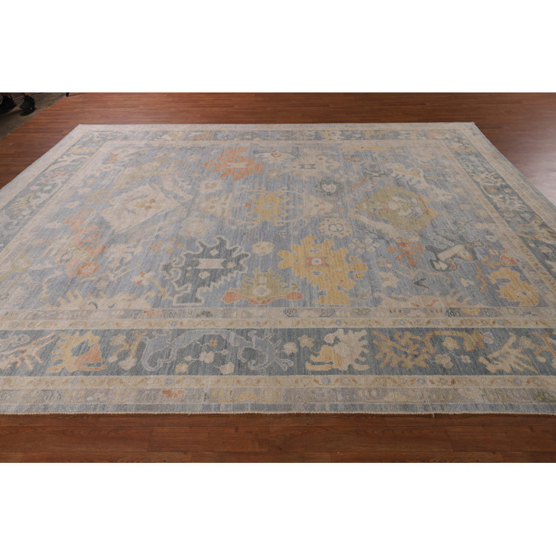 Vegetable Dye Oushak Turkish Area Rug 12