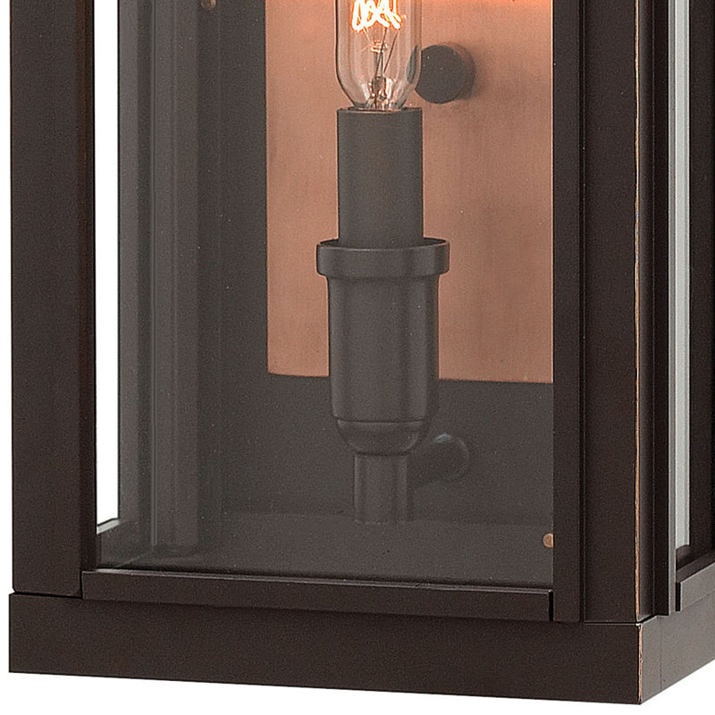 Lanterne murale d'extérieur à 1 ampoule Sutcliffe, Bronze frotté à l'huile, No