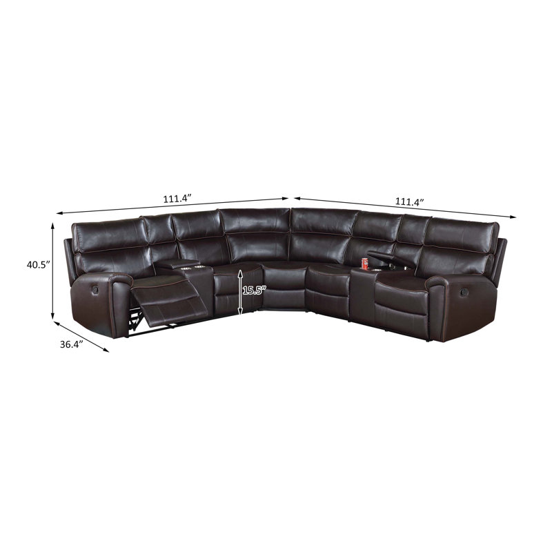 Ensemble modulaire inclinable 3 pièces, Similicuir espresso
