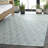 Nilteen 850 Polypropylene/Polyester Geometric Indoor/Outdoor Rug in Aqua/Beige-1631234799
