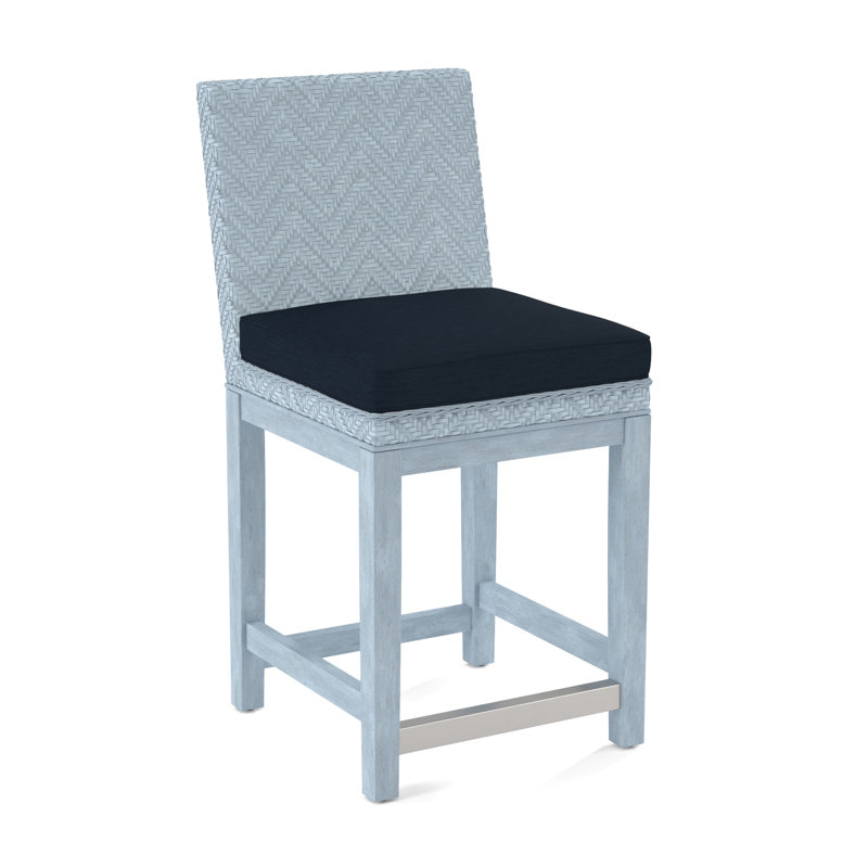 Upholstered Stool, Stone Crypton Performance; 0884-83, Sea Glass Finish