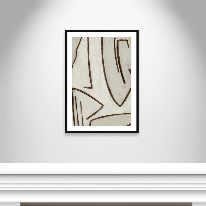 Dessin au trait - Peinture encadrée, Encadré bois noir, L 25,5 po x H 35,5 po